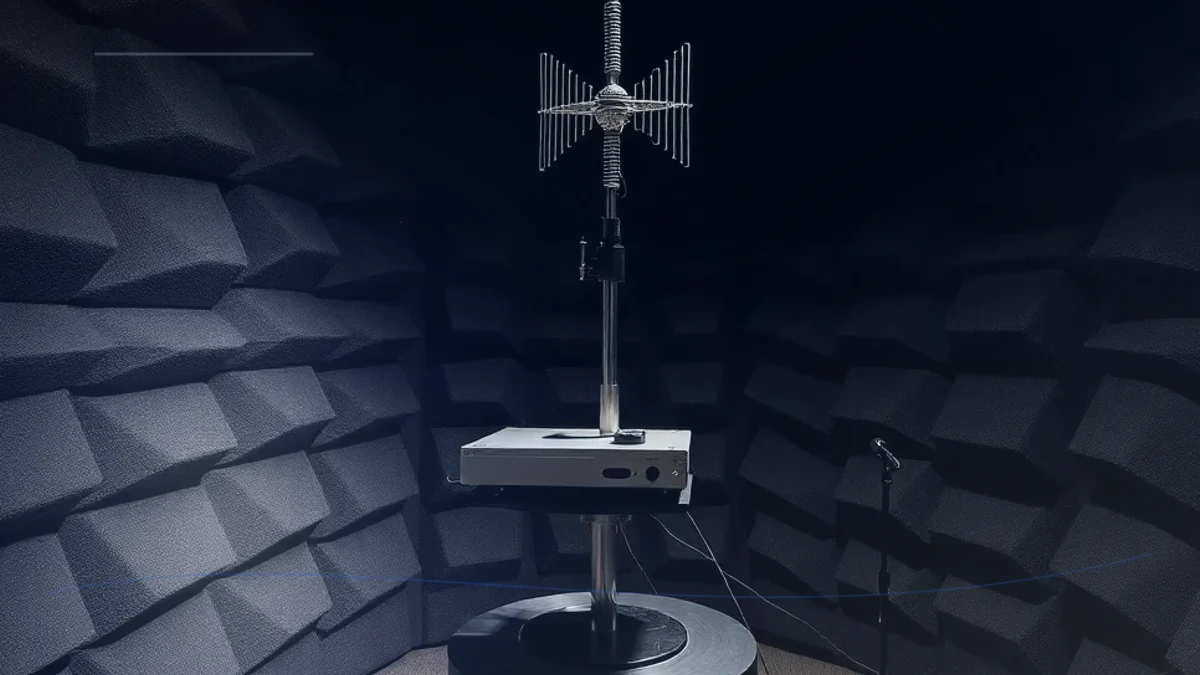 EMC anechoic chamber with shielding and RF absorber treatment