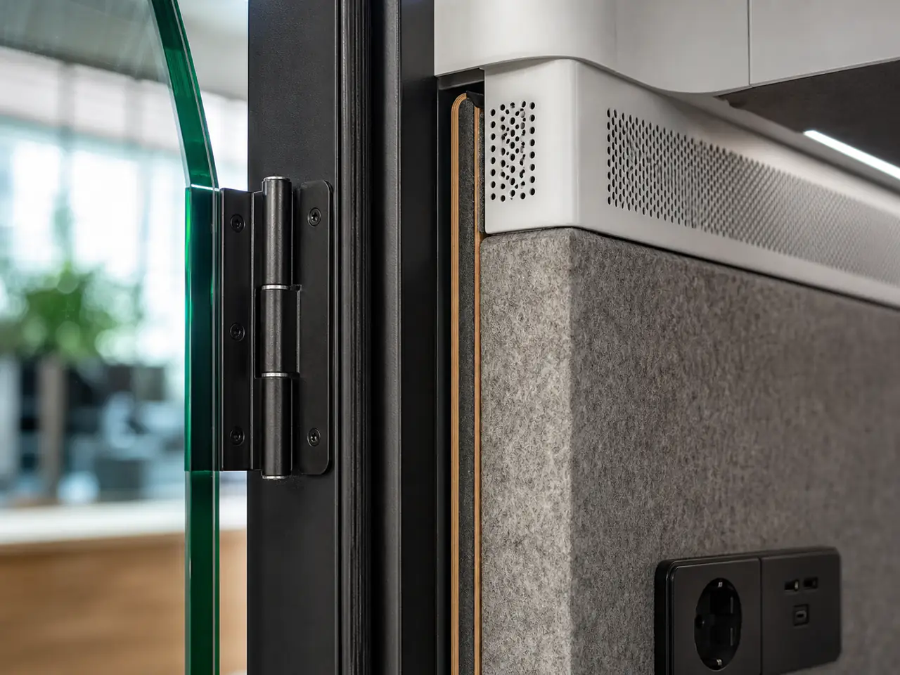 Soundproof Phone Booth for Office - close-up detail