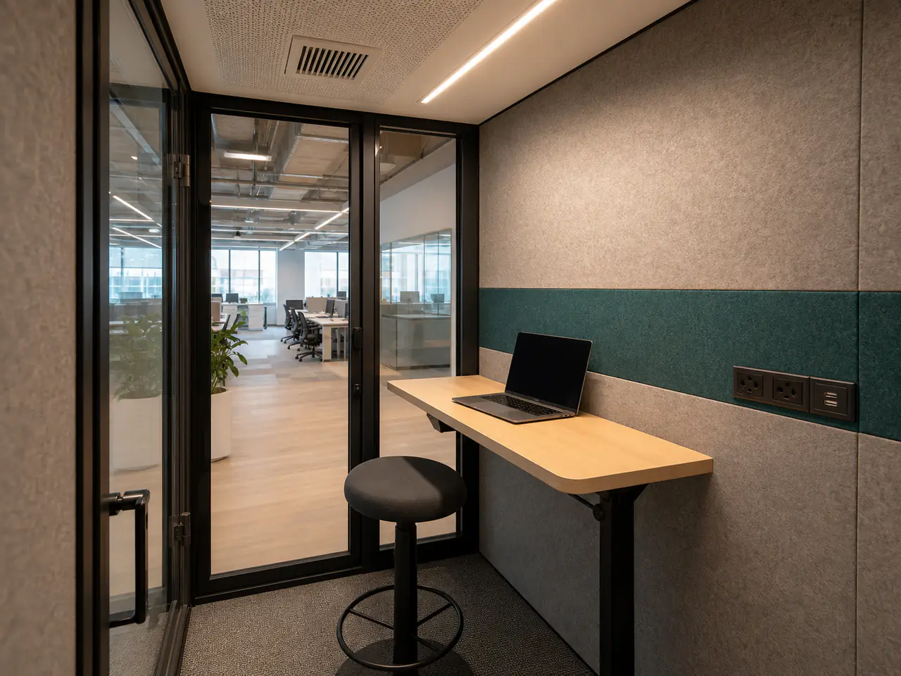 Soundproof Phone Booth for Office - interior view